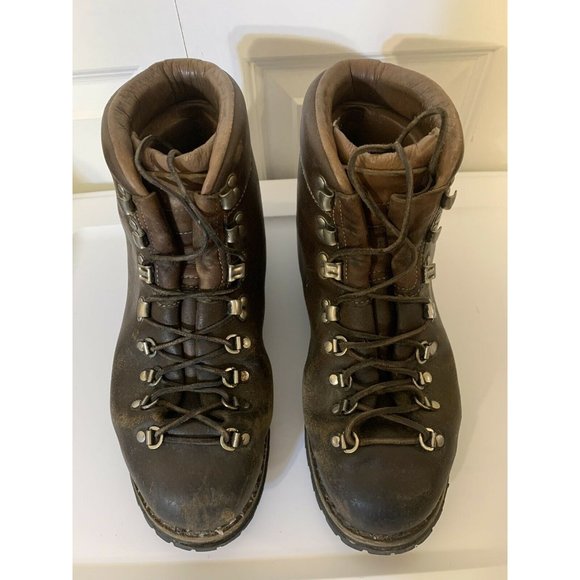Vintage VASQUE‎ Professional Mountain Hiking Boots Men's 10 1/2 Brown - Picture 1 of 11